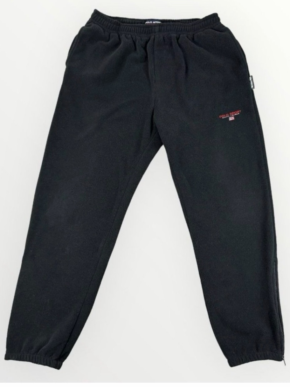 Vintage 90s Polo Sport Ralph Lauren Thermal Pro Fleece Joggers Black Size XL